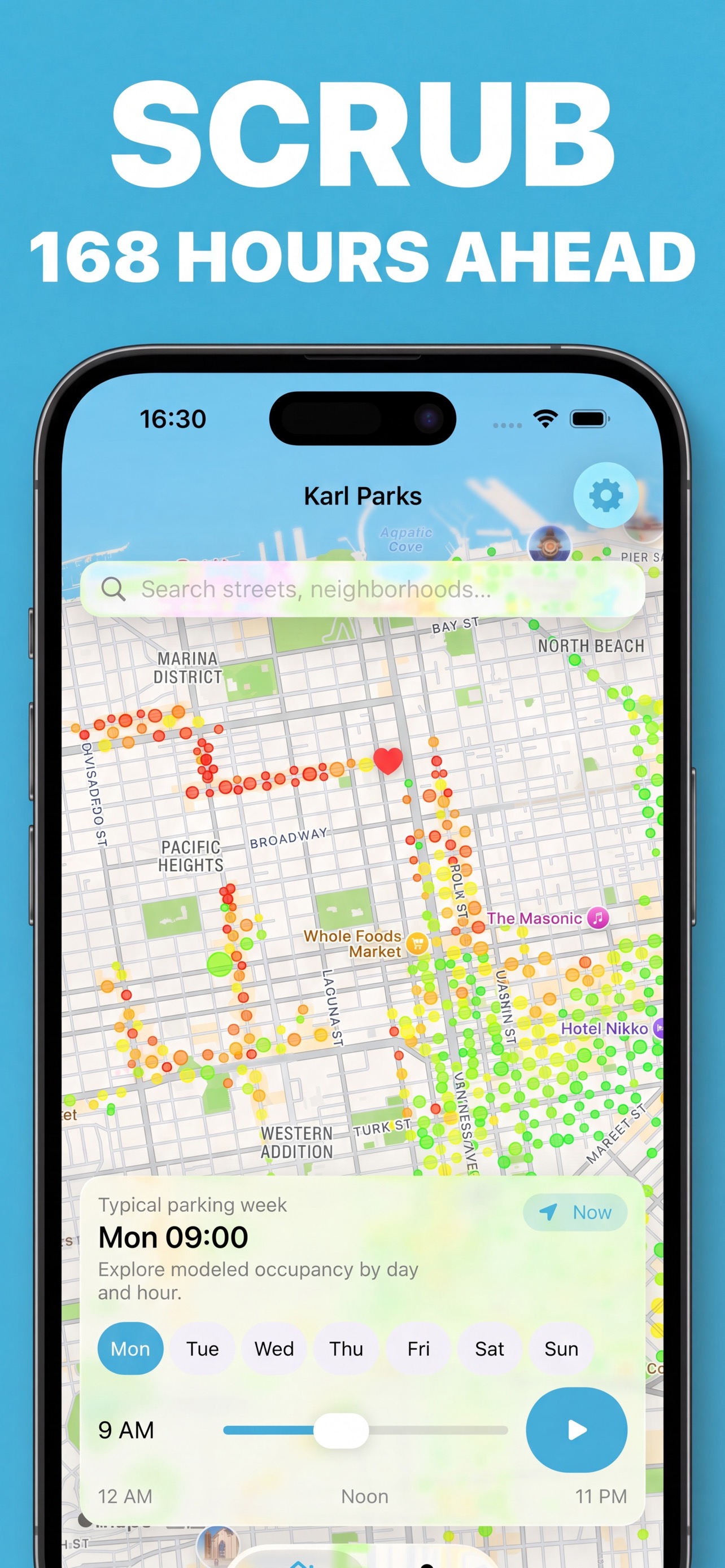 Karl Parks 168-hour week time scrubber